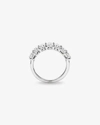 Bague De Mariage En Diamant De Laboratoire Ovale De 2,00 Carats Poids Total En Or Blanc 14 Carats