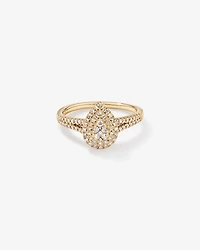 0.30 Carat TW Pear Cluster Halo Diamond Ring in 10kt White Gold