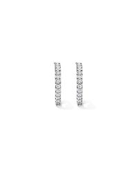 Half Hoop Stud Earrings with Cubic Zirconia in Sterling Silver