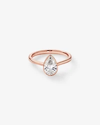 1.25 Carat TW Pear Cut Laboratory-Grown Diamond Solitaire Bezel Set Engagement Ring in 14kt Yellow Gold