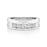 Wedding Band with .90TW of Laboratory-Grown Diamonds in 14kt White Gold