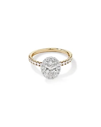 1.78 Carat TW Oval Laboratory-Grown Diamond Halo Engagement Ring in 14kt White Gold