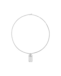 Dog Tag with Diamonds in Sterling Silver