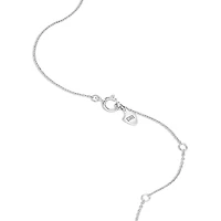 Collier pendentif cœur pavé de diamants en argent sterling