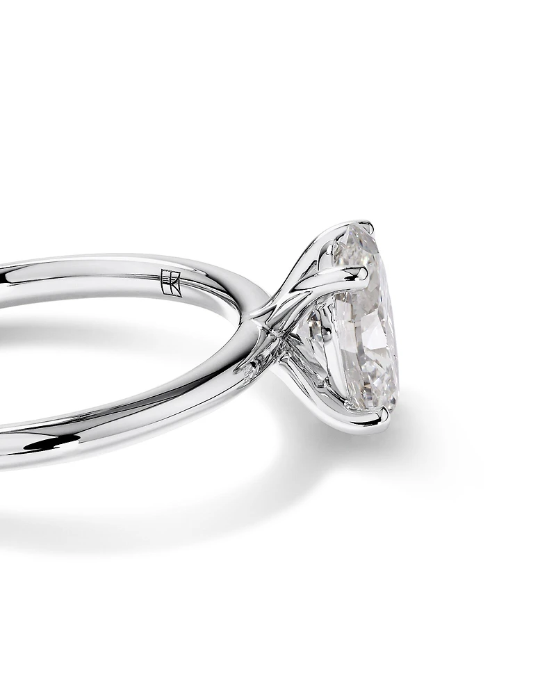 Carat TW Oval Laboratory-Grown Diamond Solitaire Engagement Ring in 14kt White Gold