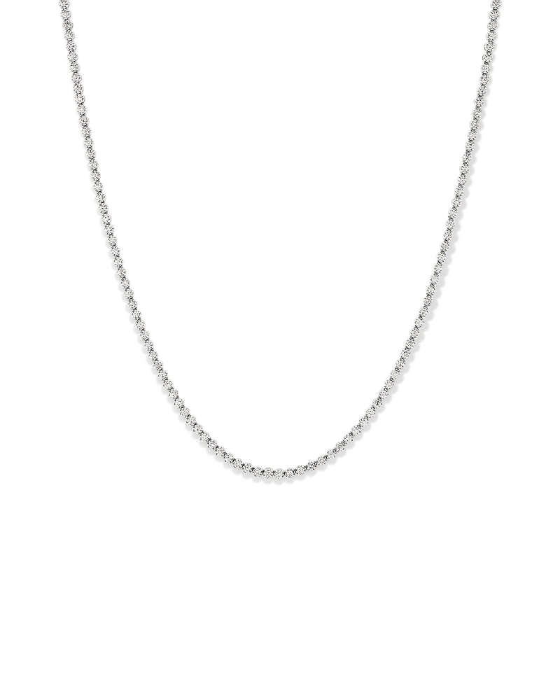 Collier de tennis en diamants cultivés en laboratoire TW de 4,00 carats serti en or blanc 10 carats