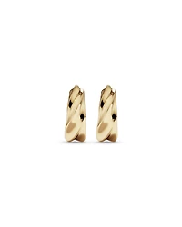 10mm Twist Croissant Huggie Hoop Earrings in 10kt Yellow Gold