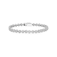 5.02 Carat TW 9 Stone Cluster Diamond Tennis Bracelet in 14kt White Gold