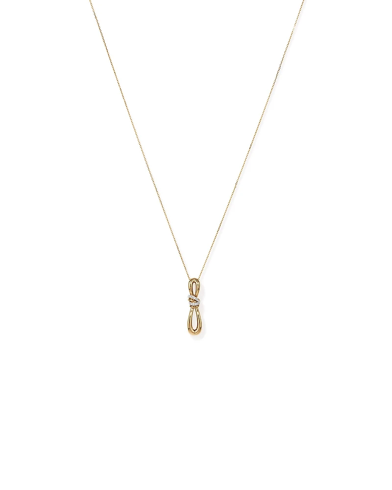Pendentif à nœuds de diamants TW de 0,07 carat en or jaune 10 carats