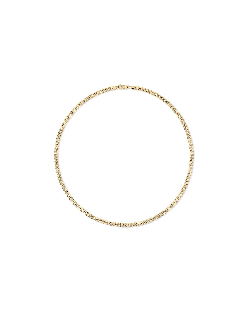 55cm (22") 5.5mm Width Semi Solid Diamond Cut Curb Chain in 10kt Yellow Gold