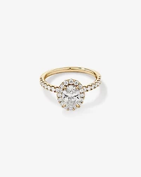 1.78 Carat TW Oval Laboratory-Grown Diamond Halo Engagement Ring in 14kt White Gold