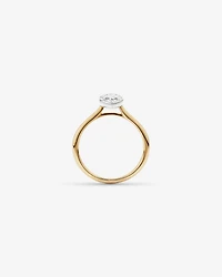 1.25 Carat TW Pear Cut Laboratory-Grown Diamond Solitaire Bezel Set Engagement Ring in 14kt Yellow Gold