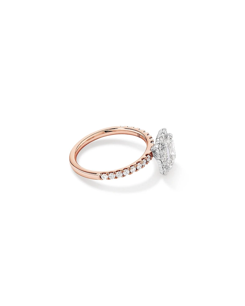 1.78 Carat TW Emerald Cut Laboratory-Grown Diamond Halo Engagement Ring in 14kt White Gold
