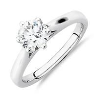 1 Carat Diamond Solitaire Ring in 14kt White Gold