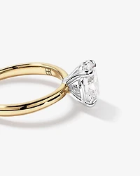 1.75 Carat TW Oval Cut Lab-Grown Diamond Solitaire Engagement Ring in 14kt Yellow and White Gold