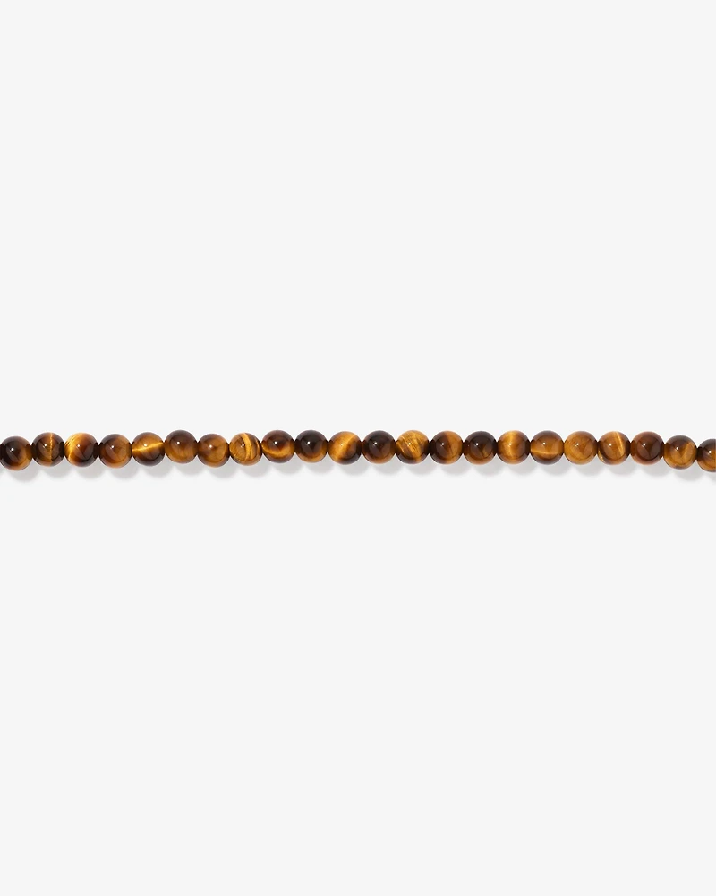 21cm Tiger's Eye Bead Bracelet in Sterling Silver