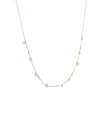 Necklace with Opal & 0.15 Carat TW of Diamonds in 10kt Yellow Gold