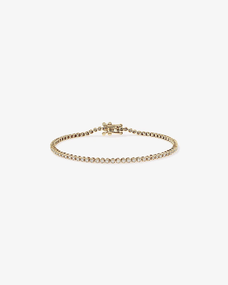 0.90 Carat TW Laboratory-Grown Diamond Tennis Bracelet in 10kt Yellow Gold