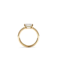 1.88 Carat TW East West Emerald Cut Lab-Grown Diamond Double Band Engagement Ring in 14kt Yellow Gold