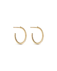 0.15 Carat TW Fine Diamond Hoop Earrings in 10kt White Gold
