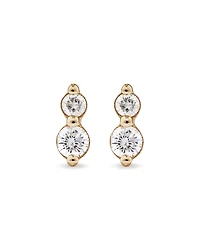 Two Stone Diamond Stud Earrings in 10kt Yellow Gold