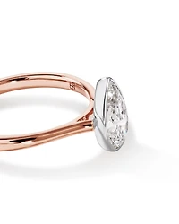 1.25 Carat TW Pear Cut Laboratory-Grown Diamond Solitaire Bezel Set Engagement Ring in 14kt Yellow Gold
