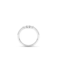 0.25 Carat TW Pear Diamond Curved Wedding Band in 14kt White Gold