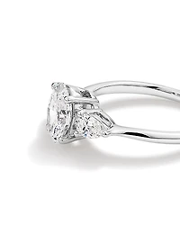 1.65 Carat TW Three Stone Oval and Pear Shaped Laboratory-Grown Diamond Engagement Ring in 14kt White Gold
