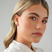 0,50 carat TW Boucles d'oreilles pendantes graduées en diamant en or jaune 18kt