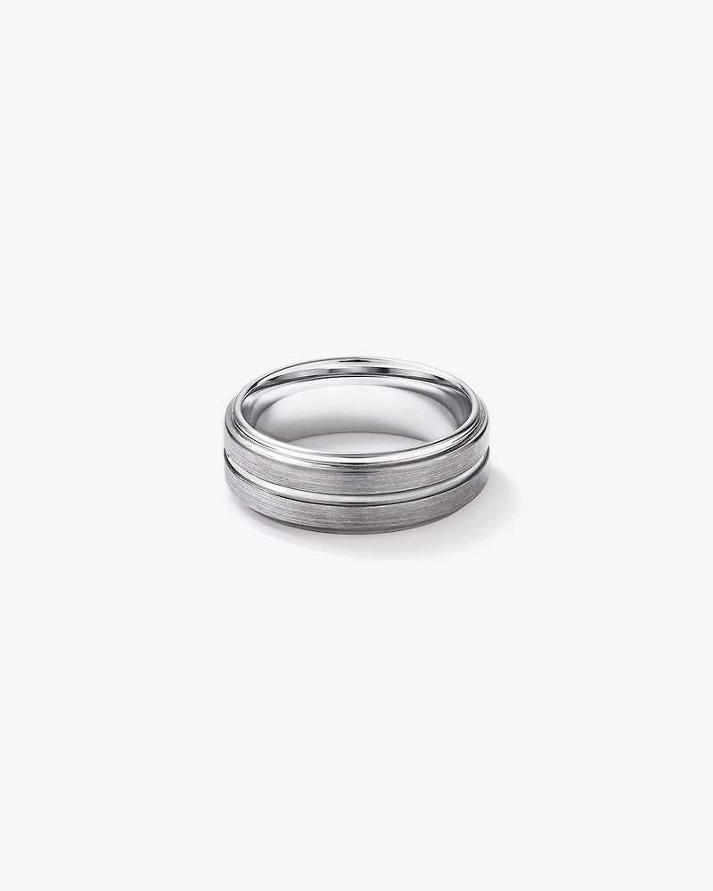 8mm Patterned Wedding Band Tungsten