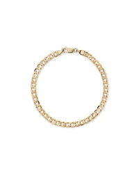 21cm (8.5") 5mm Flat Beveled Curb Bracelet in 10kt Yellow Gold
