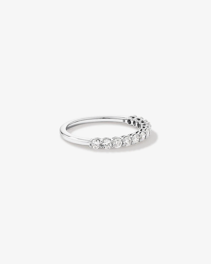 Bague De Mariage En Diamant De Laboratoire Rond Brillant De 0,60 Carat Poids Total Sertie De Griffes En Or Blanc 14 Carats