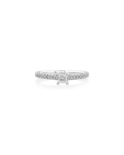 Bague de fiançailles en or blanc 14 K avec diamants totalisant 0,50 ct