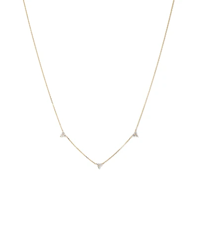 Station Necklace With 0.25 Carat TW Diamonds in 10kt Yellow Gold