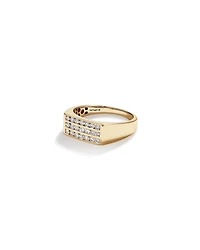 Bague pour homme sertie en canal en or jaune 10 carats avec 1/2 carat de diamants au total.