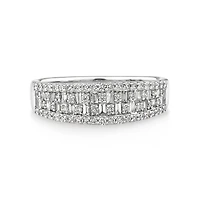 Multi Row Ring with 0.50 Carat TW Diamond in 10kt White Gold