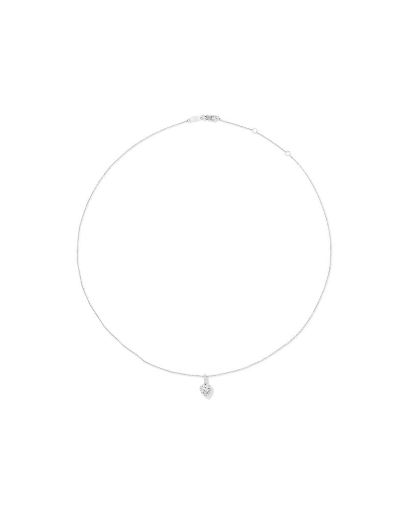 Heart Shape Cubic Zirconia Halo Pendant Necklace in Sterling Silver