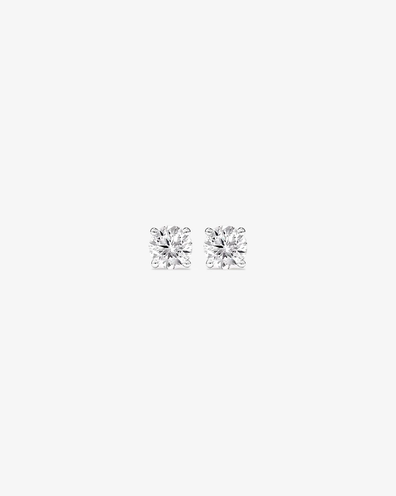 Certified 0.50 Carat TW Diamond Solitaire Stud Earrings in 18kt White Gold