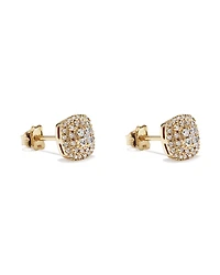 0.30 Carat TW Cushion Shaped Diamond Cluster Stud Earrings in 10kt Yellow Gold