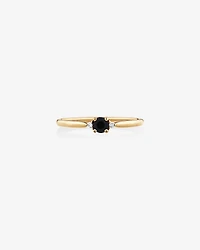 3 Stone Ring with Sapphire & Diamonds in 10kt Yellow Gold