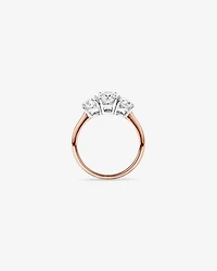 2 Carat Three Stone Oval Laboratory-Grown Diamond Engagement Ring In 14kt White Gold