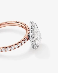 1.82 Carat TW Pear Cut Laboratory-Grown Diamond Halo Engagement Ring in 14kt White Gold