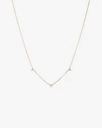 Station Necklace With 0.25 Carat TW Diamonds in 10kt Yellow Gold