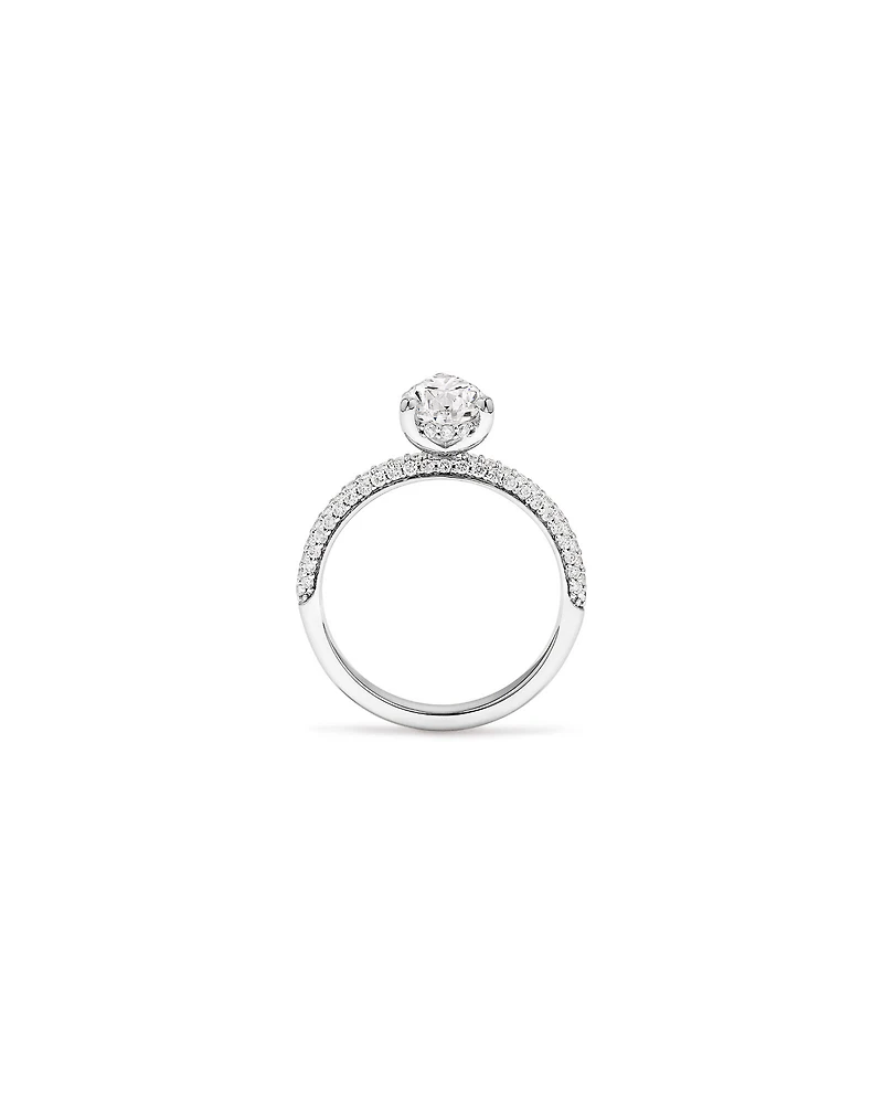 1.96 Carat TW Pear Cut Laboratory-Grown Diamond Engagement Ring in 14kt White Gold