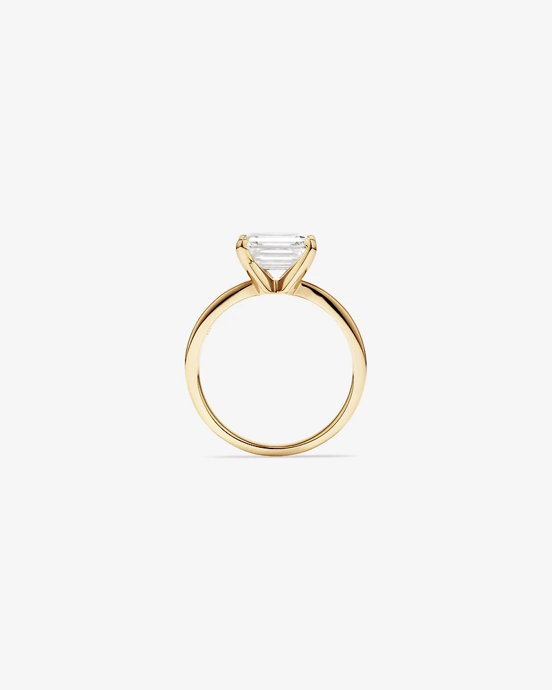 2.00 Carat TW East West Emerald Cut Lab-Grown Diamond Solitaire Engagement Ring in 14kt Yellow Gold
