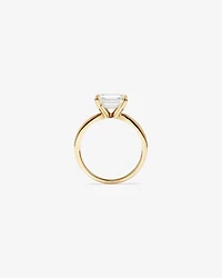 2.00 Carat TW East West Emerald Cut Lab-Grown Diamond Solitaire Engagement Ring in 14kt Yellow Gold