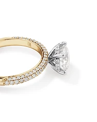 1.95 Carat TW Round Brilliant Laboratory-Grown Diamond Solitaire Side Accent Engagement Ring in 14kt White Gold