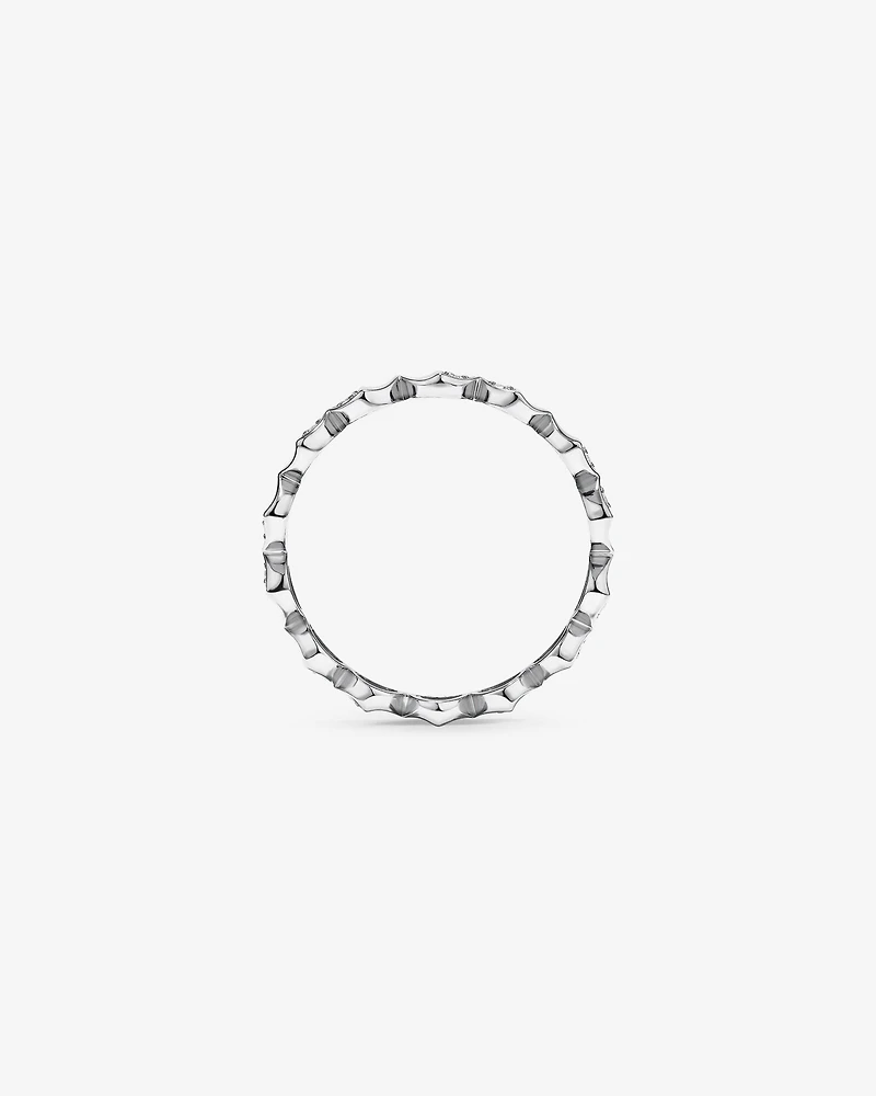 Bague Signature Connect Courbée avec Diamant en Argent Sterling