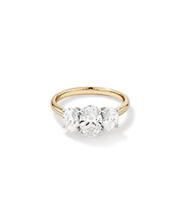 2 Carat Three Stone Oval Laboratory-Grown Diamond Engagement Ring In 14kt White Gold