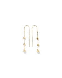 Boucles d'oreilles à fil perlé en or jaune 10 K